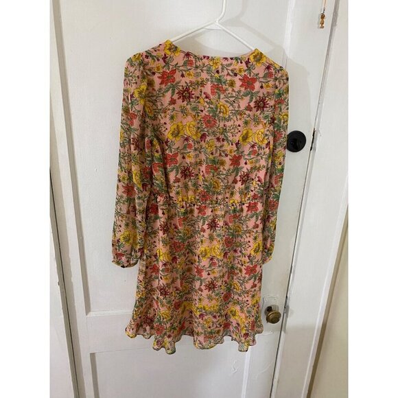 NWT Loft Women's Yellow Flounce Wrap Dress Long Sleeve - Small - Picture 6 of 14